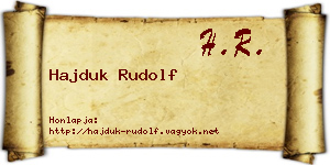 Hajduk Rudolf névjegykártya